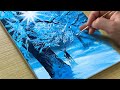 How to Draw a Deer in the Winter Forest / Acrylic Painting for Beginners
