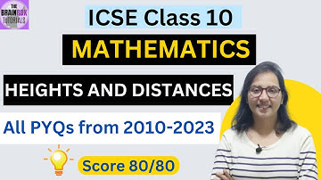 ICSE Class 10 Heights and Distances Previous Years Questions Solution