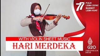 Lagu Hari Merdeka 17 Agustus Lagu Nasional Indonesia Violin Cover dengan Partitur Tutorial