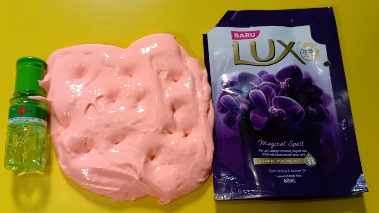 CARA MEMBUAT SLIME DARI  SABUN  CAIR LUX DAN MINYAK KAYU  