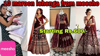 VERY AFFORDABLE 10 MAROON LEHENGA FROM MEESHO|HUGE MEESHO LEHENGA HAUL|WHAT I ORDERED VS WHAT I GOT😡 screenshot 5