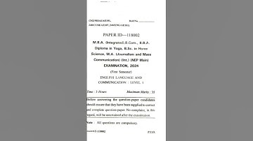 BSc in home science B.A. MBA | English language and communication : level 1 | 1st sem | GU 2024