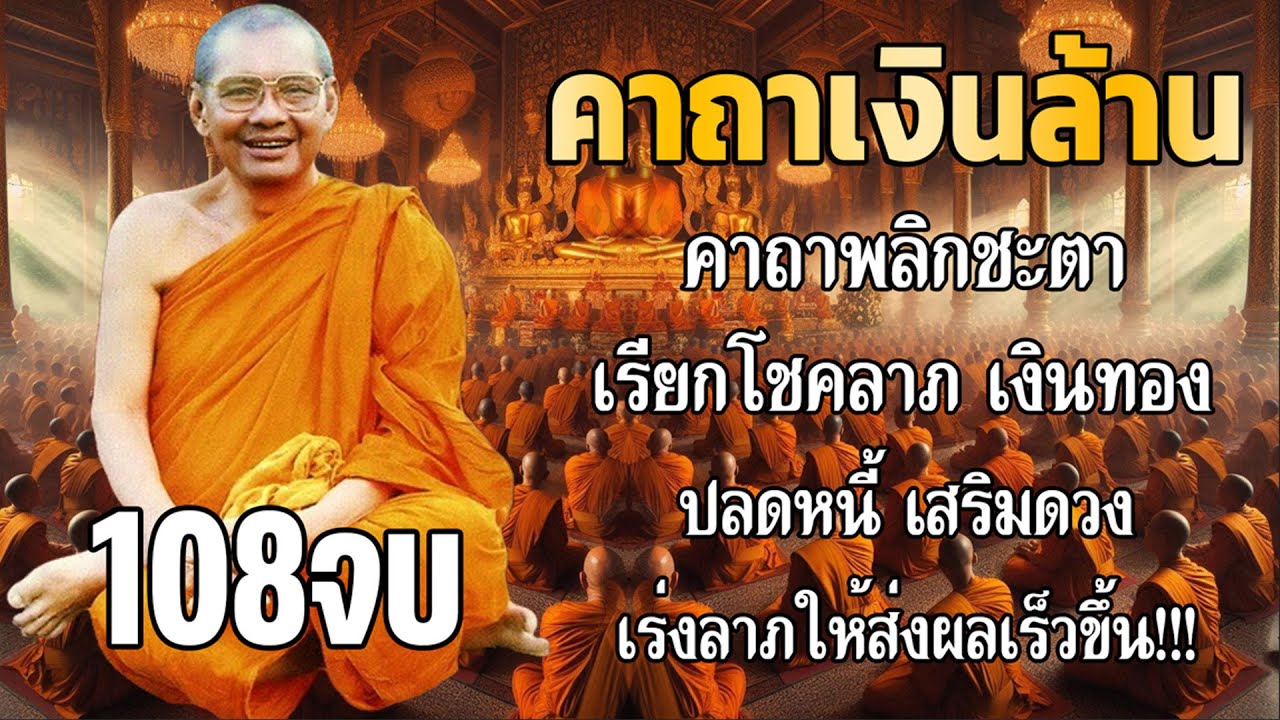 คาถาเงินล้าน 108 จบ โดยหลวงพ่อฤๅษีลิงดำ สวดเรียกทรัพย์ โชคลาภ เสริมความเฮง ปัดเป่าอุปสรรค 