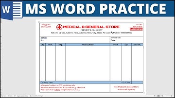 MS Word Practice Exercise 🧑‍💻 | MEDICAL STORE CASH MEMO DESIGN | 🔥Telugu