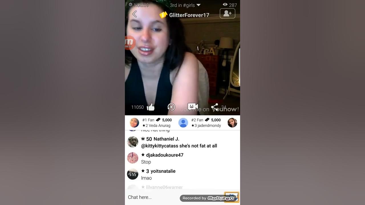 Glitterforever17  (Breland) being naked and  dancing to deep throat on Younow