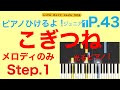 こぎつね:生徒パート(ピアノひけるよ!ジュニア1)p.43 指番号付き!〜毎日の練習のために〜