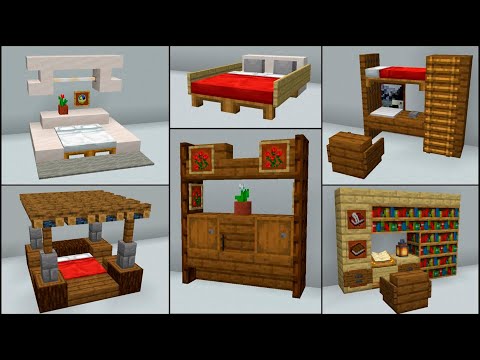 اكثر من 10 افكار عصريه وسهله لتأثيث غرفة النوم في ماين كرافت #2 (ابهر اصدقائك) 🔥 Minecraft
