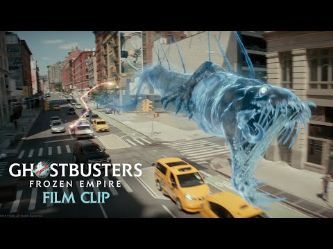 Ghostbusters: Frozen Empire FILM CLIP | Ecto-1 in pursuit of the Sewer Dragon