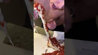 Chicago Deep Dish Cheese Pull Test! #shorts #viral #food screenshot 5