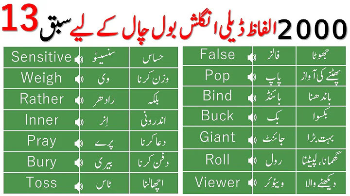 2000 Basic Vocabulary Words Course with Urdu Meaning | Class 13 |@AWEnglish