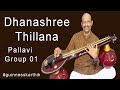 Dhanashree thillana  raga dhanashree  pallavi  group 01  karthik veena