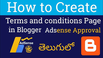 How to Create Terms and Conditions for Blogger in Telugu 2022 | #Blogger | Adsense Approval| #Blog