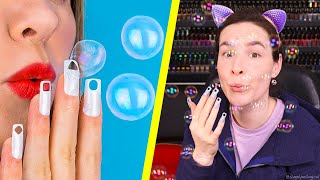 Testing Useless Nail Hacks (Blowing Bubbles Through My Nails)