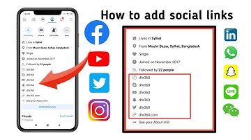 How to add social media and YouTube accounts links to my facebook profile।। How to add social link