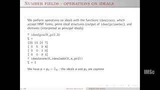 Number fields, class field theory | Code | Exercices