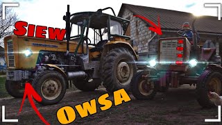 ☆ Siew owsa w GÓRACH o ZACHODZIE SŁOŃCA ☆ Rozsiewanie nawozów i bronowanie ㋡ URSUS &amp; WŁADEK ㋡