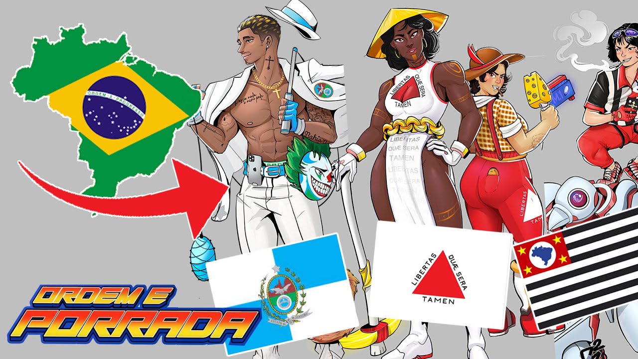 TRANSFORMEI AS BANDEIRAS DOS ESTADOS EM PERSONAGENS DE LUTA