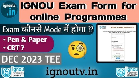 IGNOU Online Exam Form for Dec 2023 RELEASED || IOP Students || Online Programmes ||