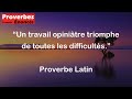 Proverbe Latin - Un travail opiniâtre triomphe de toutes les difficultés.