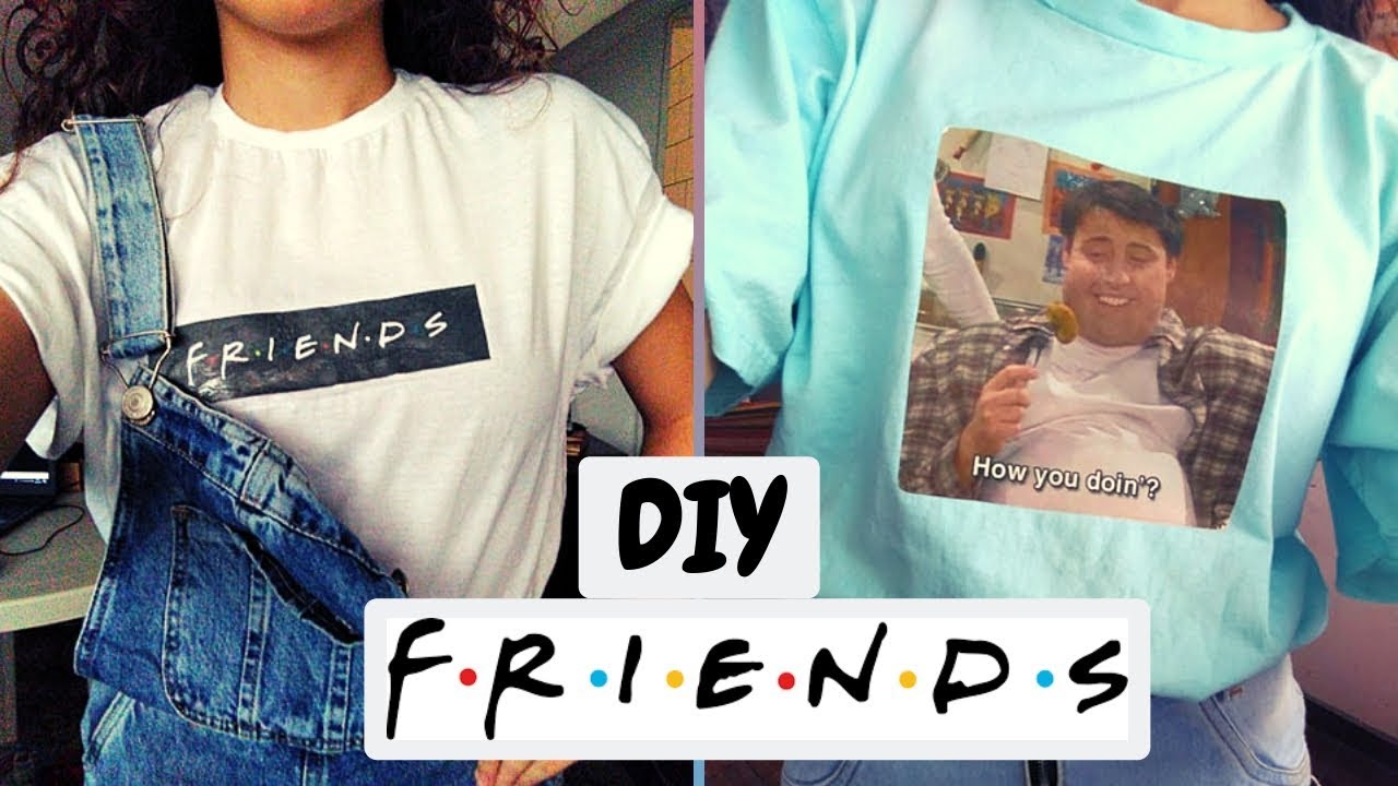 DIY:2 FORMAS DE ESTAMPAR CAMISETAS EM CASA,CAMISETAS INSPIRADAS NA SÉRIE  FRIENDS - YouTube