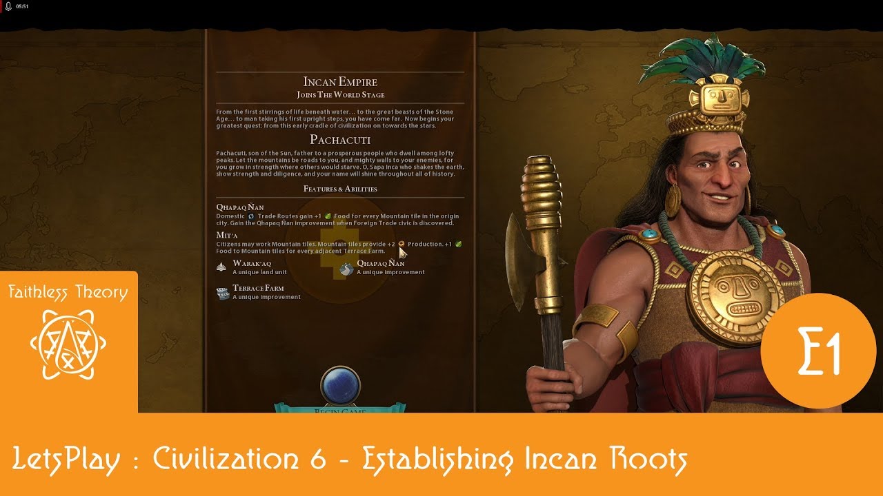 LetsPlay: Civ 6 - Inca - E1: Establishing Incan Roots - YouTube
