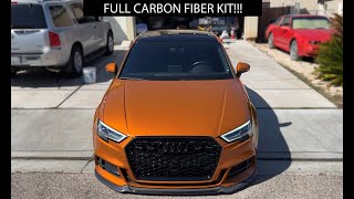 CARBON FIBER KIT FOR AUDI S3/A3!! COMPLETELY TRANSFORMED THE CAR!!
