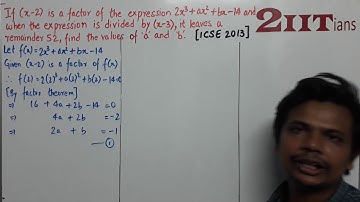 FACTORISATION Ex6 Q23 Class X ICSE | IIT JEE  If (x – 2) is a factor of the expression