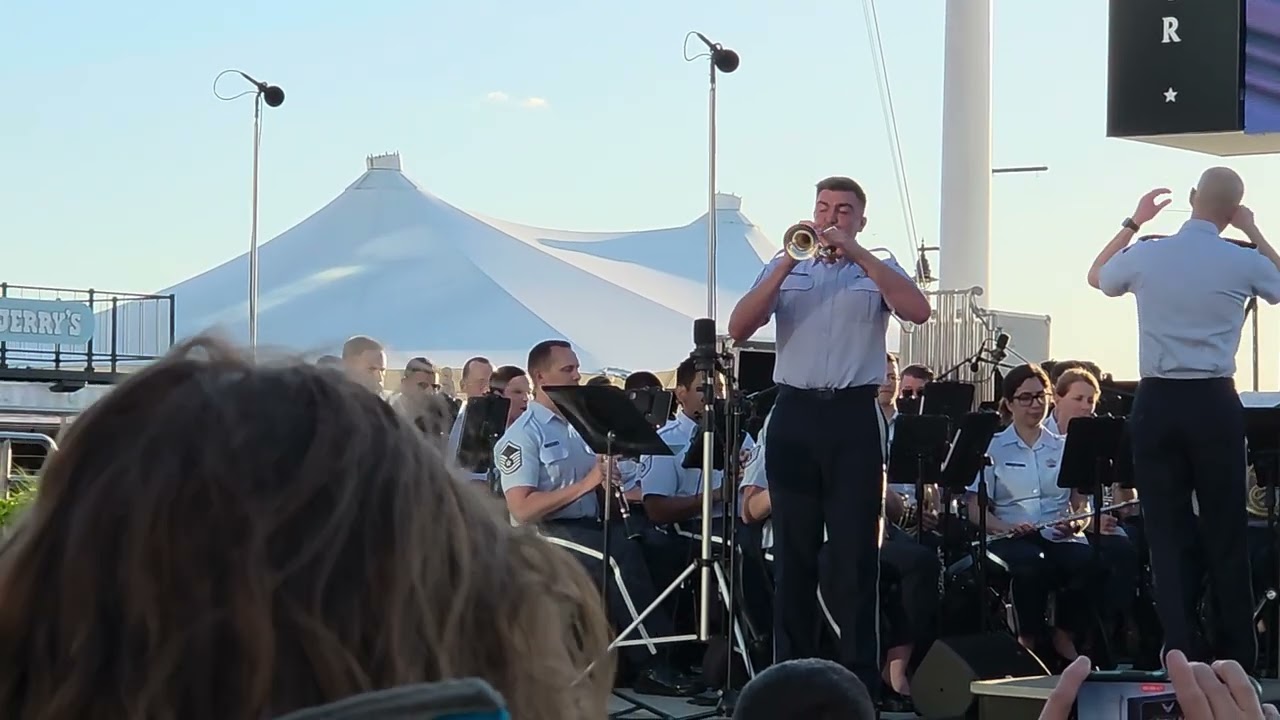 Video preview image of BCS alum Kenny Chauby plays trumpet in US Air Force Band; click to visit the ParentSquare post with the video