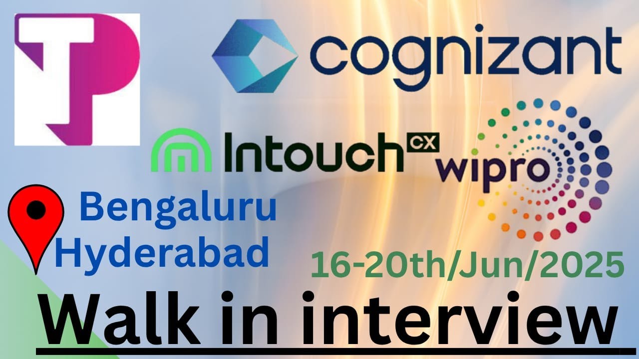 Walk In Interview🔥 || Wipro || Teleperformance || Intouch CX ...