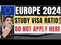 Europe study visa for pakistani  european visa ratio for pakistani students  study in europe 2024