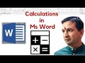 Ms Word Calculation Trick | Easy Su, formula in Ms Word | How to calculate numbers in Ms Word