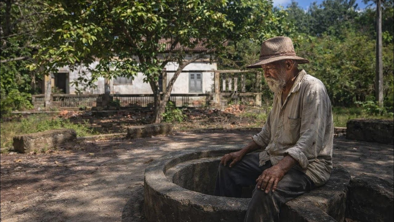 O VELHO QUE ASSOMBRA O LOCAL É VISTO NO POÇO AO LADO DA CASA ABANDONADA