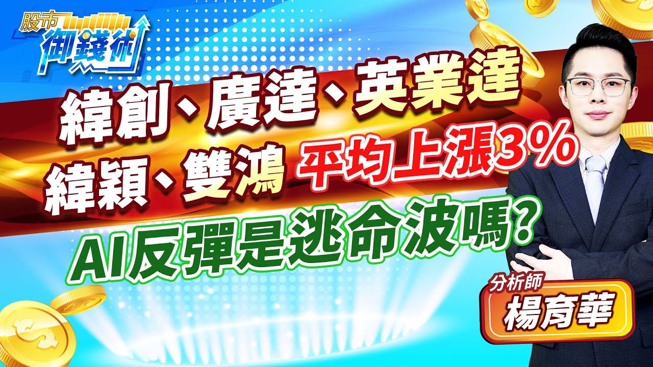 2023.09.04【緯創、廣達、英業達 緯穎、雙鴻平均上漲3% AI反彈是逃命波嗎? 】#楊育華 #股市御錢術