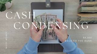 Cash Condensing | $4,000 to Savings | Savings Challenges + Sinking Funds | Cash Stuffing