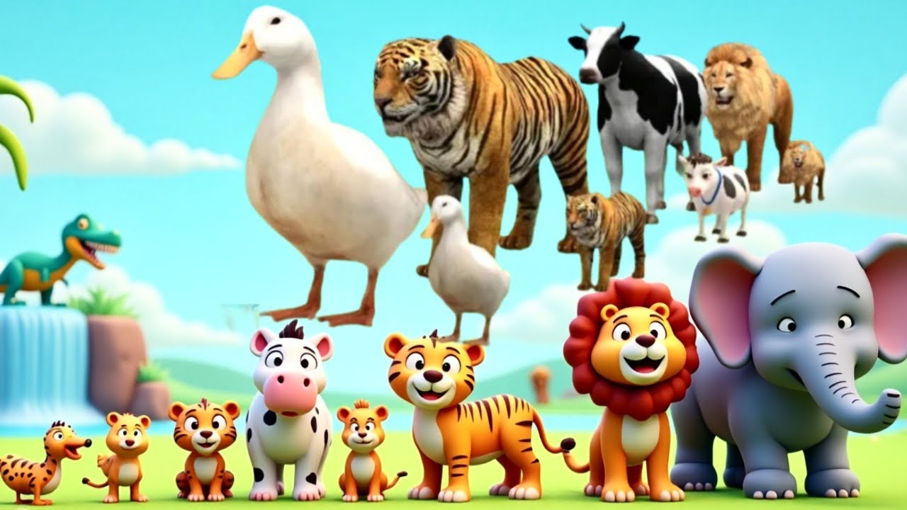 Collection of cute animal sounds: Cow, Cat, Chicken, Dog, Sheep, Cat, Horse - Cute Animal Moments