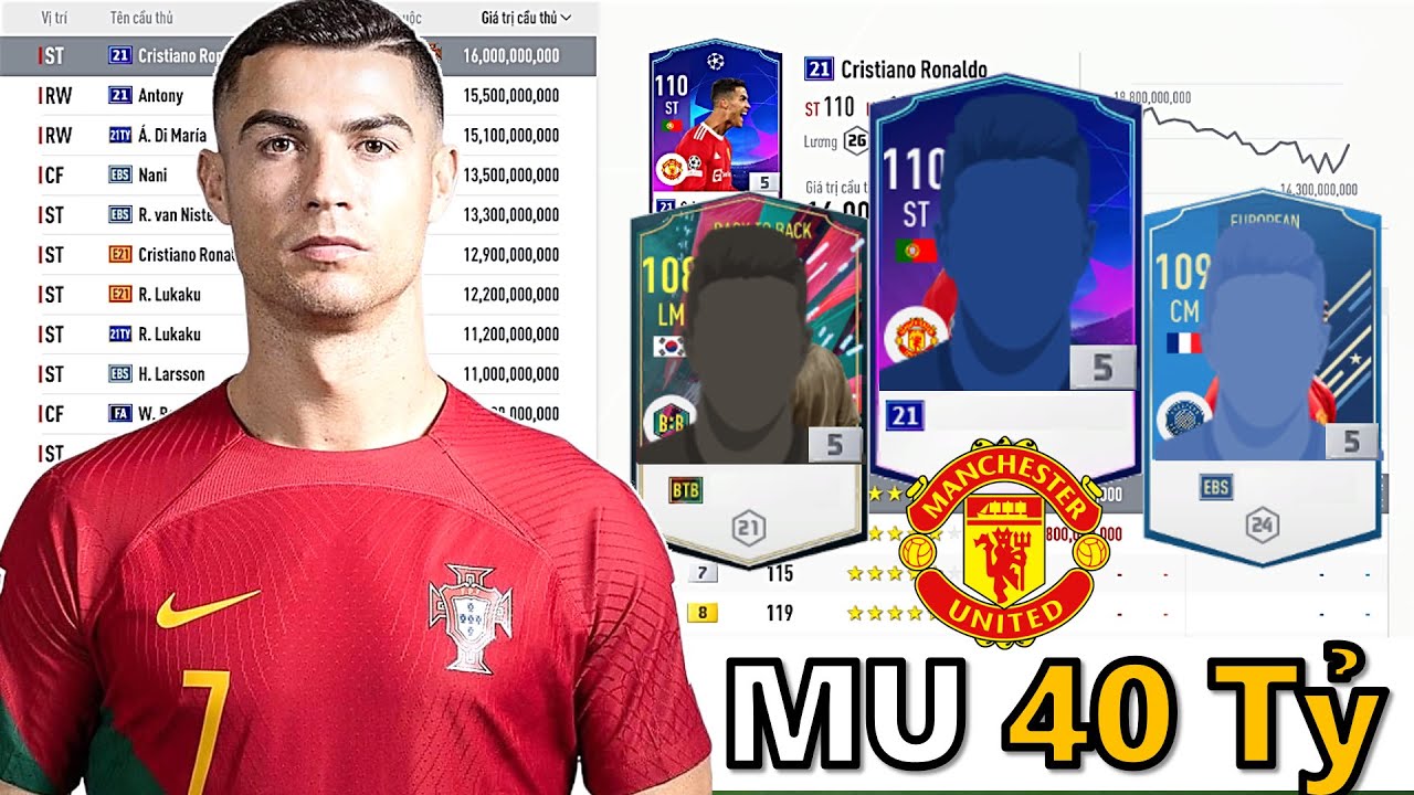 Phá Nhanh 40 Tỷ I Love Build Team Color MU FO4 Mạnh & Mới Nhất 2022: CR7, POGBA, NANI & ZLATAN