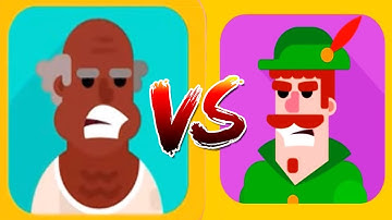 Bowmasters - Gameplay Walkthrough 27 Epic Wins - New Characters GRANPA RUFUS Vs ROBIN