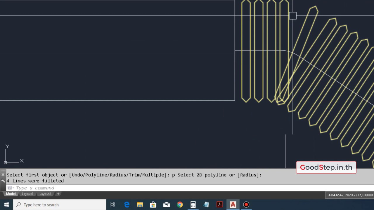 การวาดท่ออ่อน ท่อลูกฟูกร้อยสายไฟ สอน AutoCAD โดย อาจารย์โฟม โทร.089-6320232
