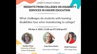 Shifting Gears: Insights from Colleges on Disability Services in Higher Education