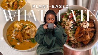 Plant Based What I Eat In A Day | Butternut Squash Soup, Tofu Recipes, Matcha Latte, Healthy Dessert