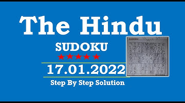 How to Solve 5 Star Hindu  Sudoku Jan 17, 2022 -  Step By Step Solution