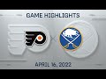 NHL Highlights | Flyers vs. Sabres - Apr 16, 2022