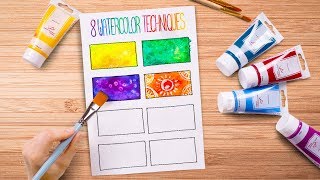 HOW TO PAINT Like A Pro - 8 Easy Watercolor Techniques