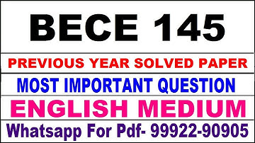 bece 145 previous year solve paper | bece 145 important questions | bece 145 study material