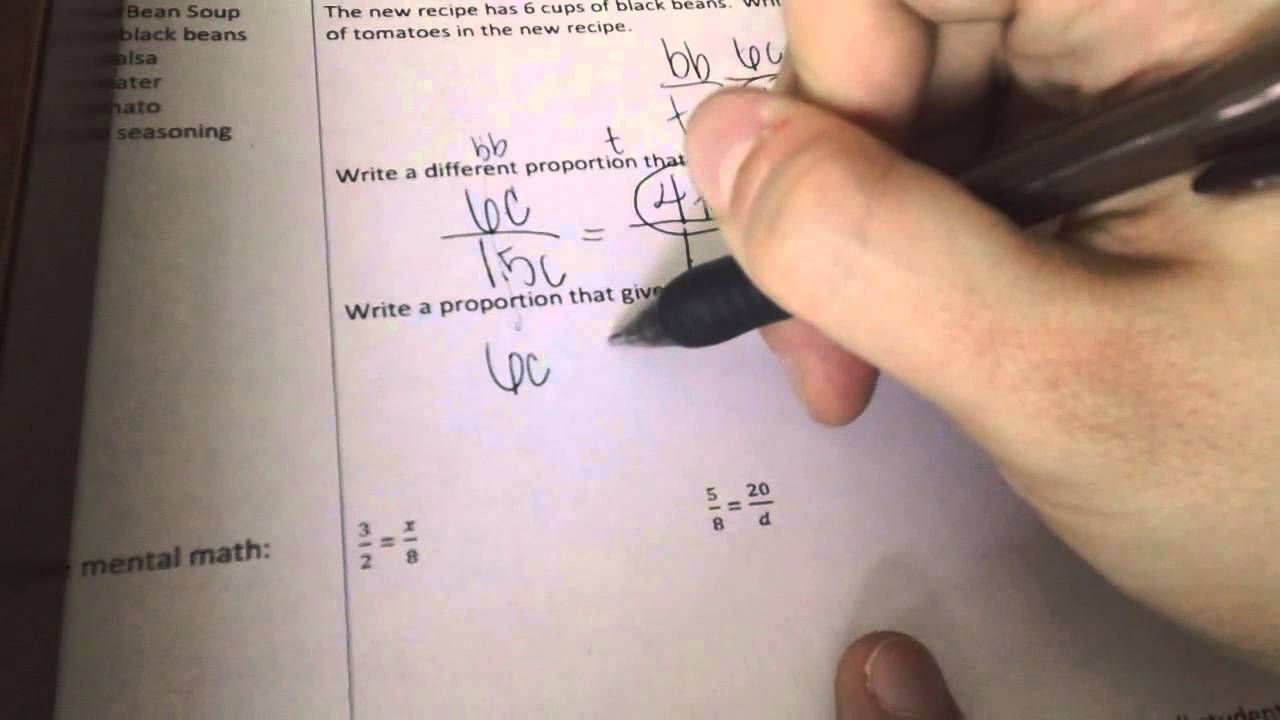 Math 7 4.06 Writing Proportions Notes - YouTube