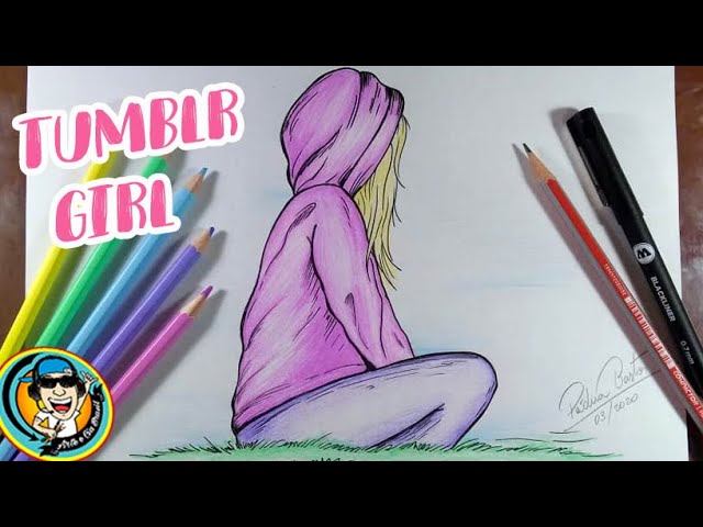 Desenho tumblr! Aprenda como desenhar um casal estilo tumblr