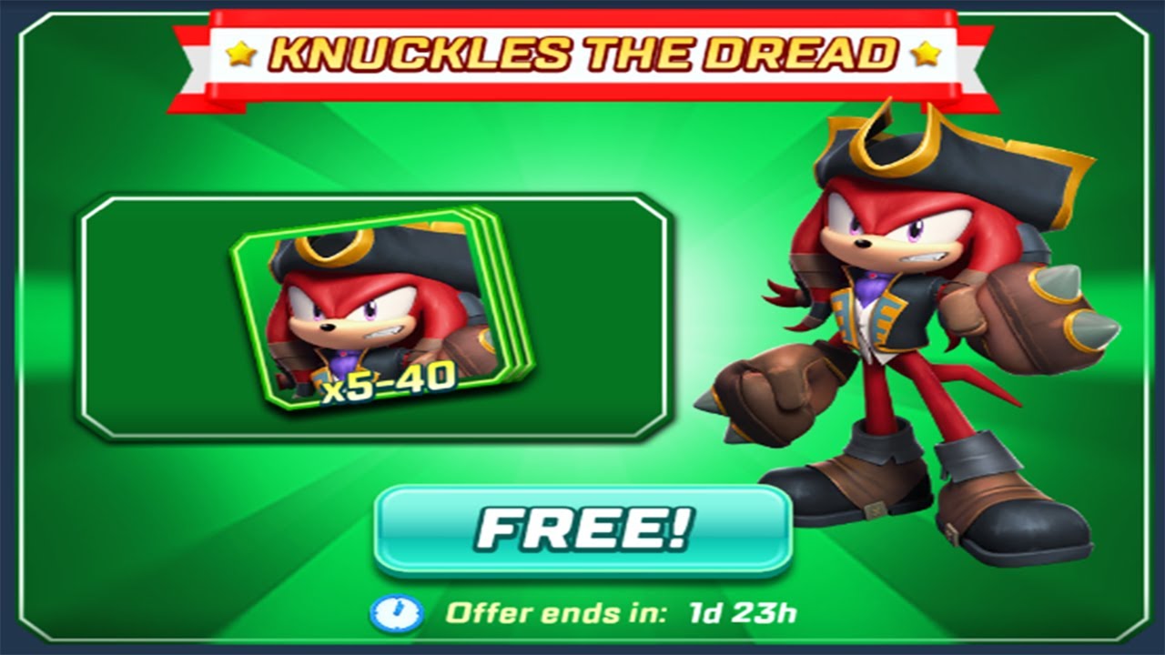 Sonic Forces Knuckles the Dread New Free Cards and New Missions