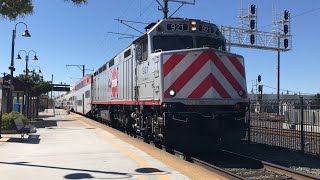 RARE CONSIST! Caltrain F40PH-2C #921 Arriving at Santa Clara 8/3/2021