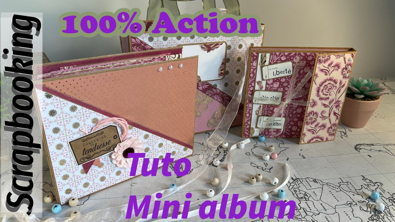 SCRAPBOOKING, voici le tuto du mini album 100% Action, 3 projet pour un bloc 15/30