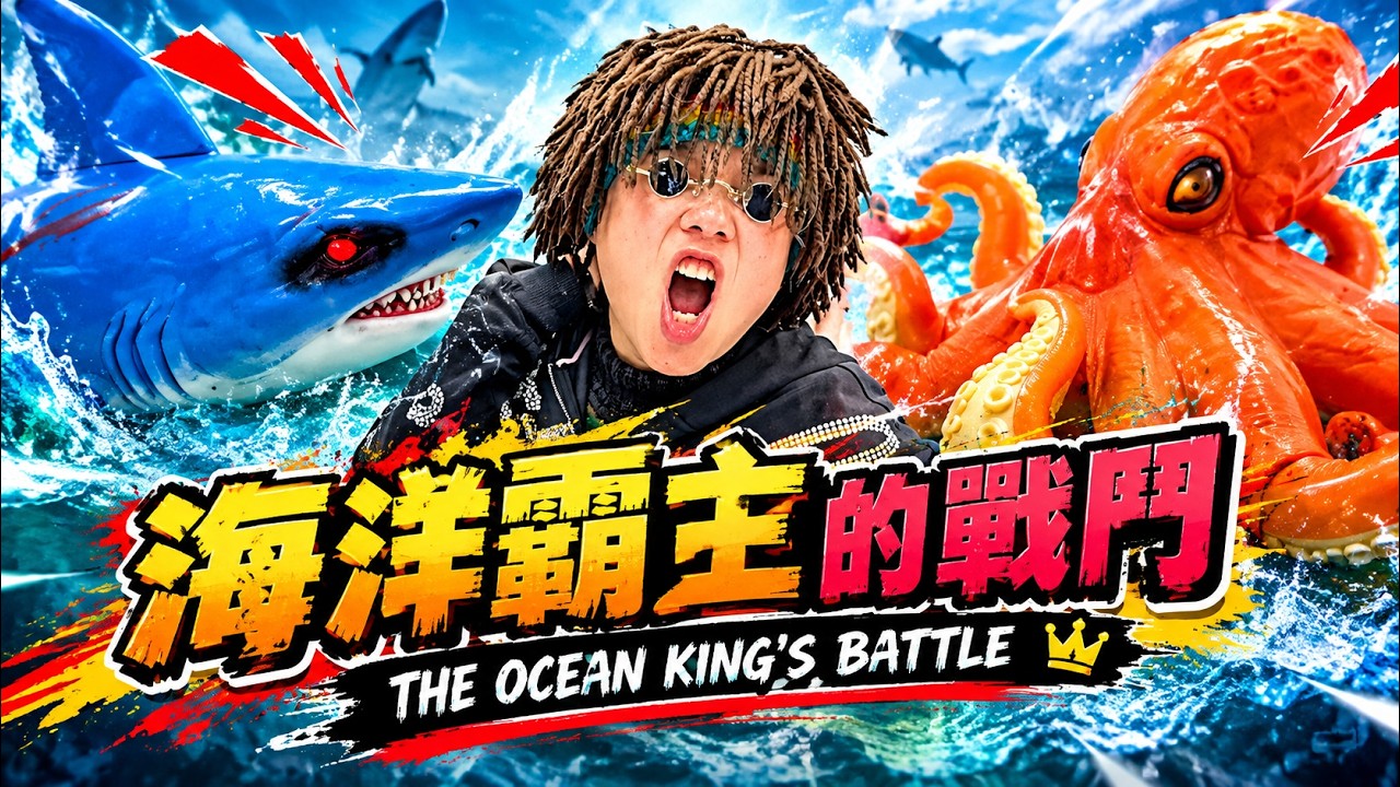 小明八爪戰神對戰小王海洋霸主！Octopus Warrior Xiao Ming vs Sea Overlord Xiao Wang!#toybattle  #kidsplay